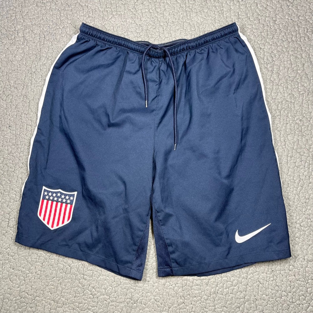 Nike Soccer Shorts Men M USMNT USA National Team Navy Blue Gorpcore